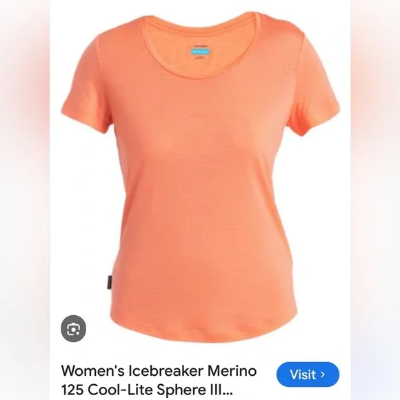 Icebreaker sphere II scoop neck tee cool lite earth heather orange NEW womens M - Picture 10 of 11